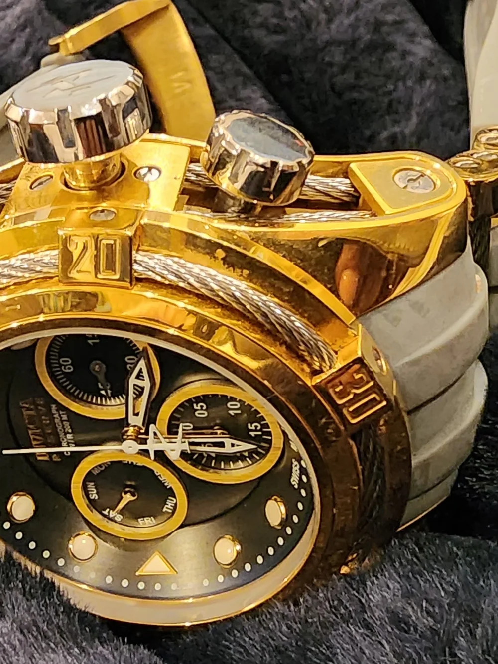 Invicta Men’s Gold and Black Chronograph Bracelet Watch